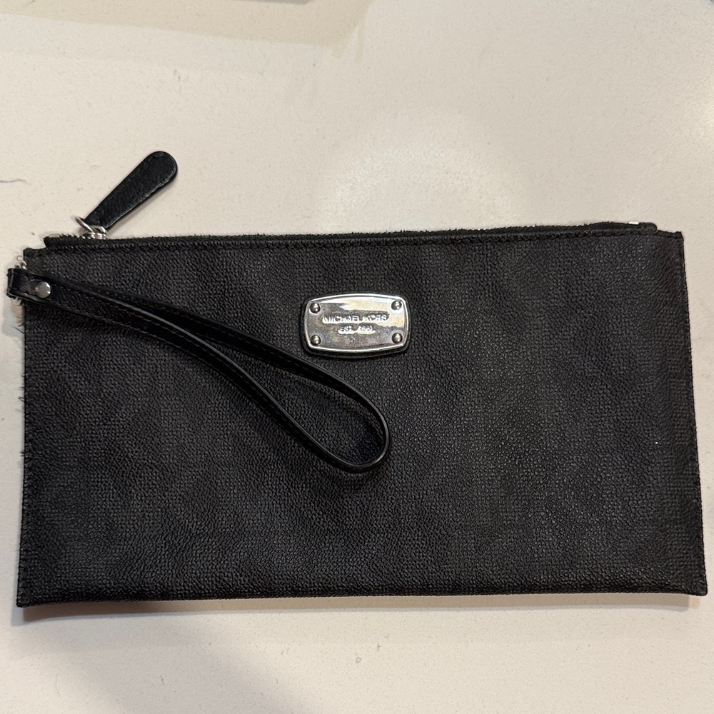 Michael Kors Black Textured Wristlet